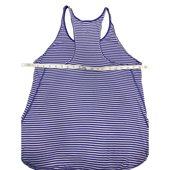 Lululemon what the sport Silver Stripe Iris Flower Pretty Purple singlet sz8🍋 - Picture 4 of 7